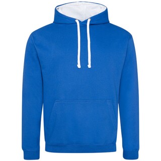 Unisex mikina s kapucí AWDIS VARSITY HOODIE, jemně modrá/bílá, velikost S