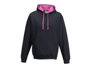 Unisex mikina s kapucí AWDIS VARSITY HOODIE, námořní modrá/růžová, velikost M