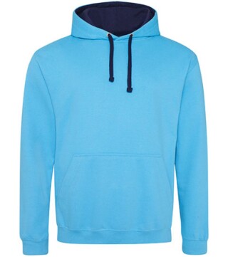 Unisex mikina s kapucí AWDIS VARSITY HOODIE, světle modrá/námořní, velikost XXL