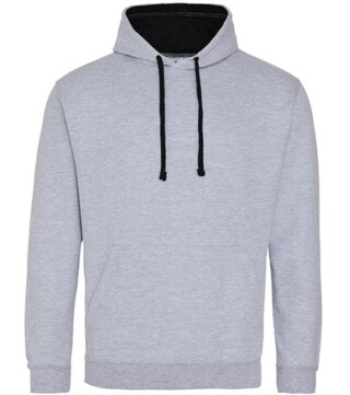 Unisex mikina s kapucí AWDIS VARSITY HOODIE, světle šedý melír/tmavě námořní, velikost 4XL