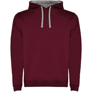 Pánská mikina s kapucí ROLY URBAN, vínová s šedými doplňky, 3XL