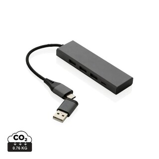 USB HUB z recyklovaného hliníku