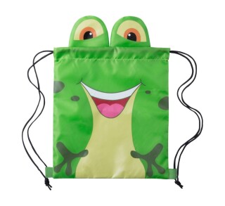 Vak na stažení šňůrkou pro děti v designu žáby, 190 T polyester