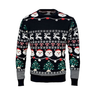 Vánoční svetr s LED, L/XL, černá