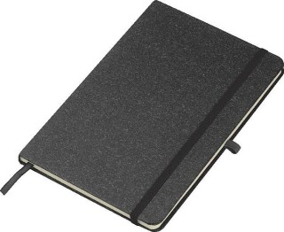 MAKAR Zápisník A5 se záložkou do kartonu a elastickým zapínáním, černá