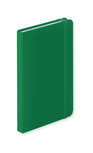 Zápisník s deskami z PU kůže, 100 linkovaných listů, zelený